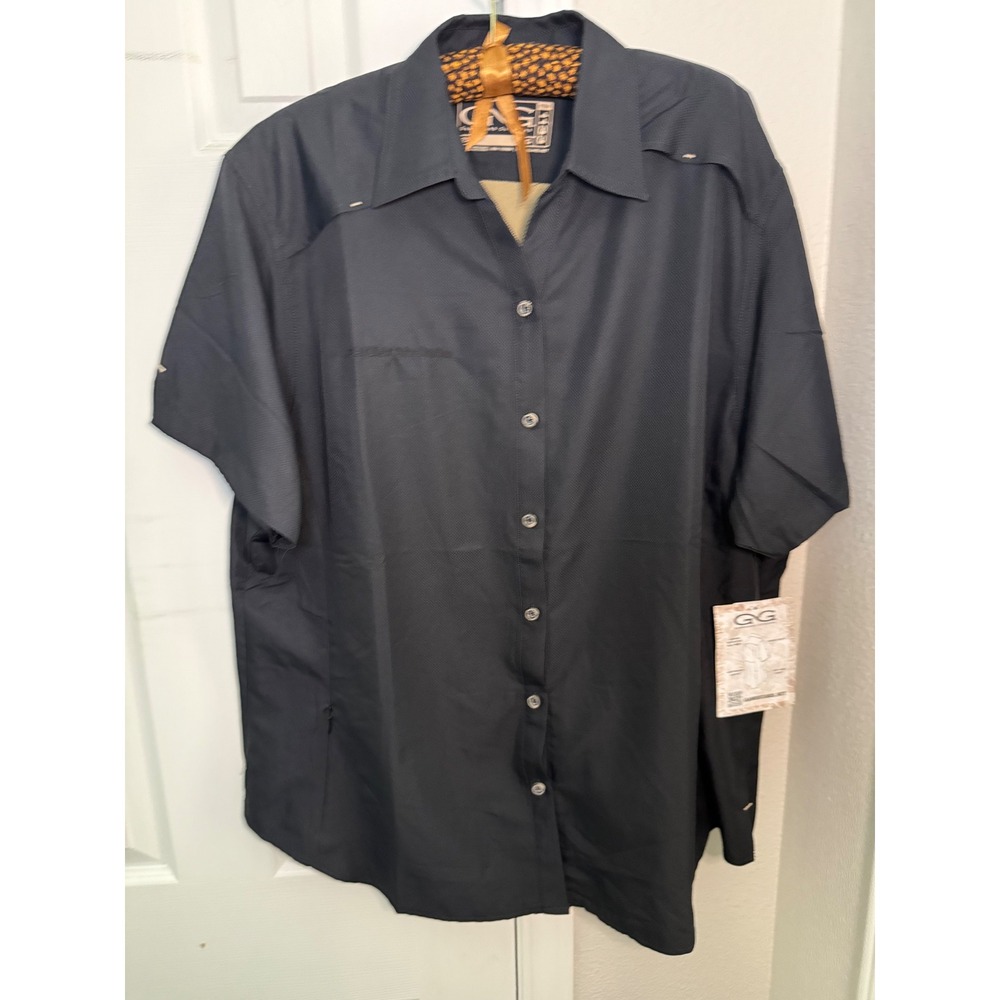 GameGuard Outdoors Ladies 2X Black Short Sleeve Vented Fishing Shirt 1133 Dell